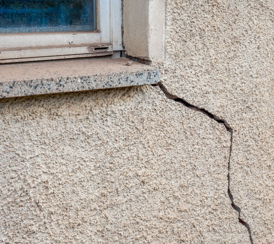 Example of Stucco Cracks around Doors and Windows