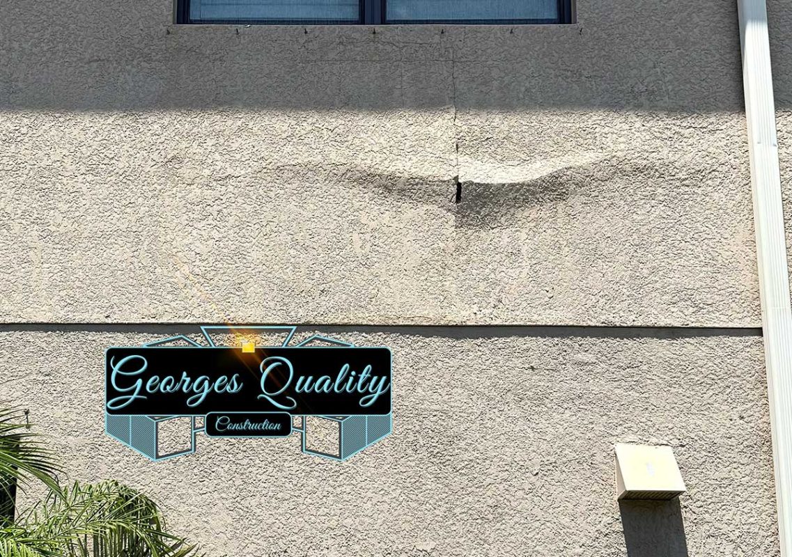 Southwest Florida home with stucco cracking and bulging | Georges Quality