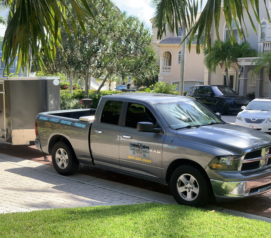 Georges Quality Truck and Trailer at a Luxury Home Project